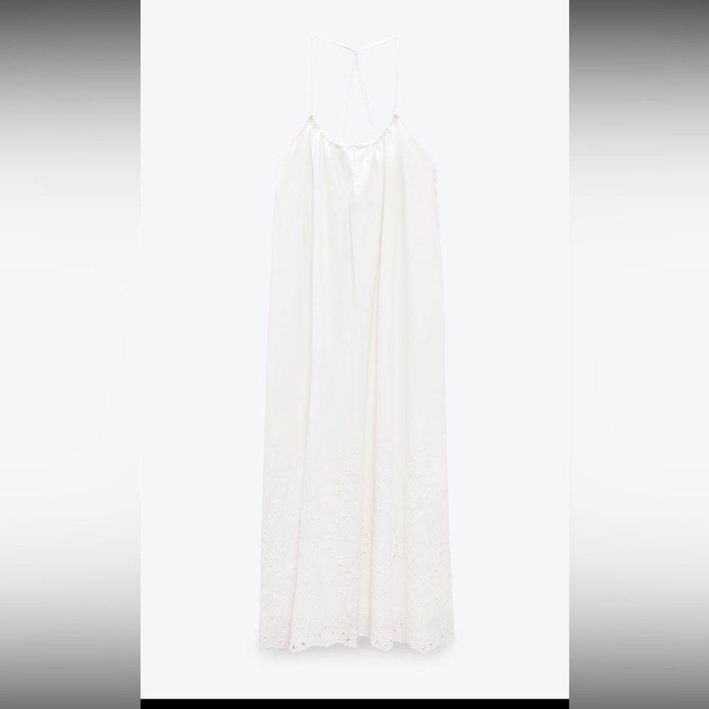 Zara openwork embroidered maxi dress